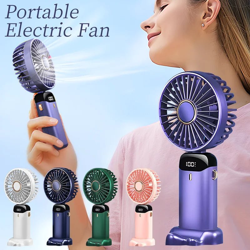 Mini ventilateur portable USB rechargeable 5 vitesses, pliable et à porter au cou - BestyAirlyss